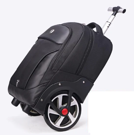 Grandes roues chariot à roulettes roulant double épaule bagages loisirs voyage d'affaires école shopping sac à dos pack sac (CY5838)